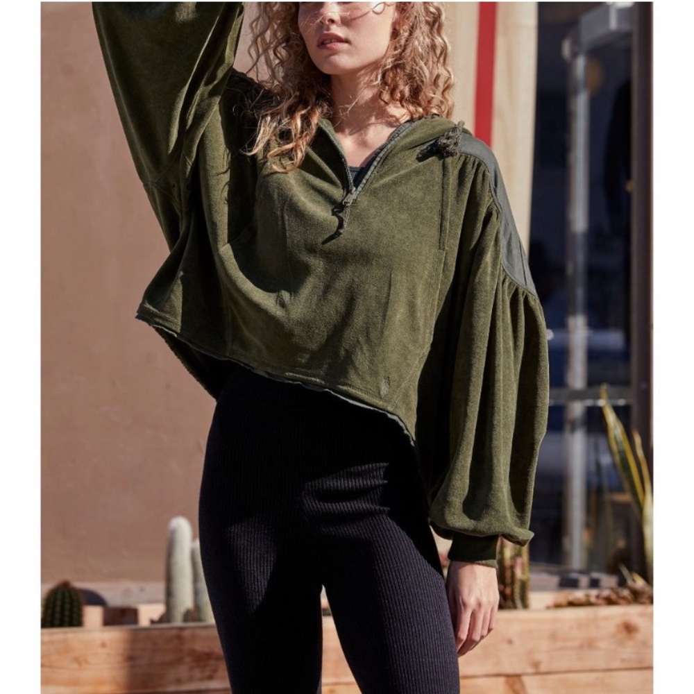 Free People Olive Green Pullover Jacket